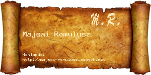 Majsai Romulusz névjegykártya
